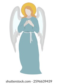 Vector illustration of an angel praying, in nice light colors.