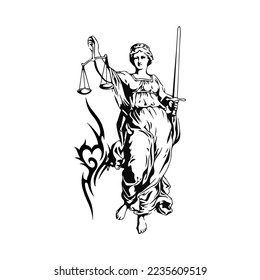 vector illustration of an angel with a sword