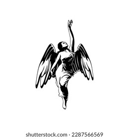 vector illustration of an angel with wings