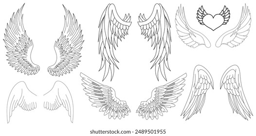 Ilustración vectorial de alas de ángel