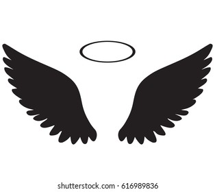 vector illustration of angel wings icon.