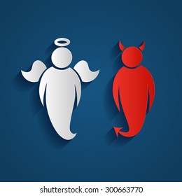 Vector illustration with angels and demons