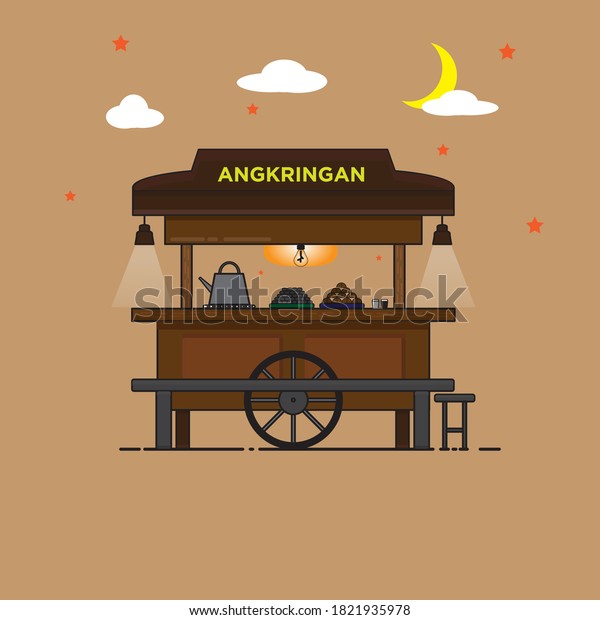 Vector Illustration Angkringan  Food Indonesian Traditional 