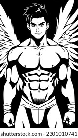 vector illustration of angle man cartoon