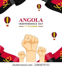 Vector illustration of Angola Independence Day social media feed template