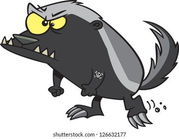 Vector illustration of angry badger