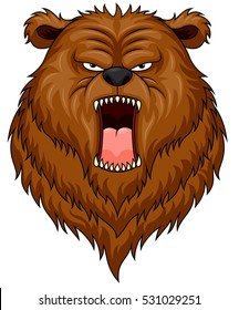 Vector illustration of Angry bear head mascot