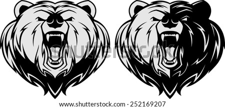 Vector illustration, Angry bear head mascot, head mascot [[stock_photo]] © 
