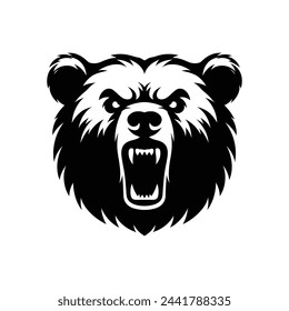 Vector Illustration Angry Bear Silhouette Logo Icon Symbol Tattoo