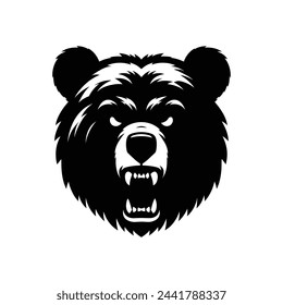 Vector Illustration Angry Bear Silhouette Logo Icon Symbol Tattoo