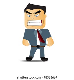 vector illustration of angry boss