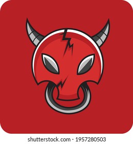 vector illustration of angry bull perfect for t-shirt logo