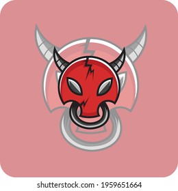Vector illustration of angry bull perfect for gaming logo and t shirt.