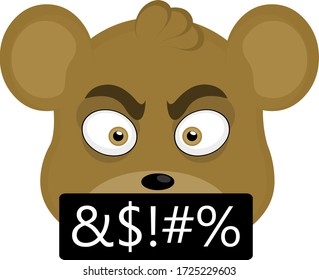Vector illustration of an angry cartoon bear