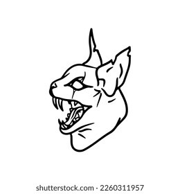 vector illustration of an angry cat's head