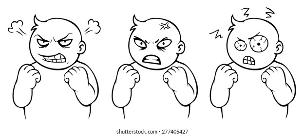 Vector illustration of angry character