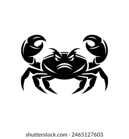 Vector Illustration of an Angry Crab Silhouette Marine Life Clipart for Coastal Designs and Seafood Themes