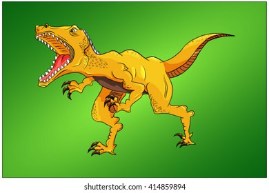 Vector illustration of angry dinosaur raptor 