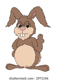 vector illustration of an angry easter bunny