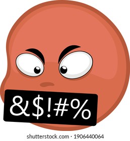 Vector illustration of angry emoticon insulting