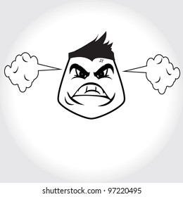 vector illustration of  angry face