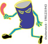vector illustration angry face drink can, wallpaper, icon , t-shirt.