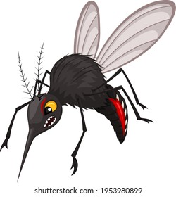 Vector Illustration Angry Flying Cartoon Mosquito Stock Vector (Royalty ...