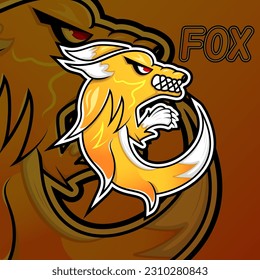 ilustración vectorial del diseño del logo de la mascota de zorro enojado. utilizado para insignias, emblemas, deportes, logotipo de juegos y diseño de camisetas