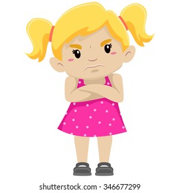 Vector Illustration of  an  Angry Girl