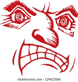 Vector illustration of an angry man