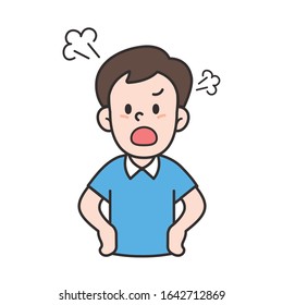 vector illustration of an angry man