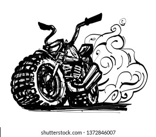 vector illustration angry motorcycle