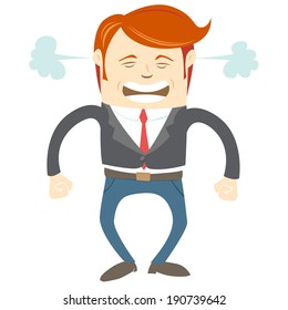 Vector Illustration of  Angry office man