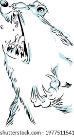 vector illustration of an angry polar bear