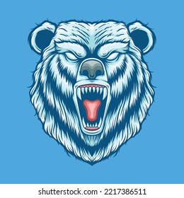 Vector illustration of angry polar bear