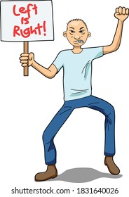 Vector illustration of an angry protester