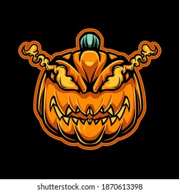 Vector illustration the angry pumpkin for halloween t shirt 