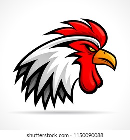 Vector illustration of angry rooster head design