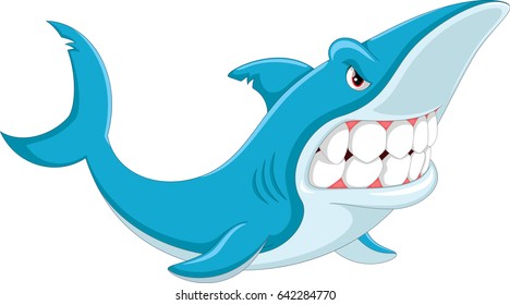 Angry shark cartoon Royalty Free Stock SVG Vector