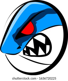 Vector Illustration Angry Shark Logo e Game Team