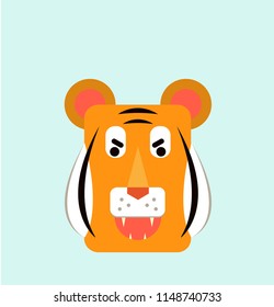 vector illustration of angry tiger face