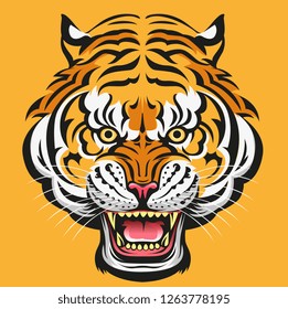 Vector illustration, Angry tiger head modification symbol