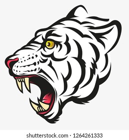 Vector Illustration Angry Tiger Head Modification Stock Vector (Royalty ...