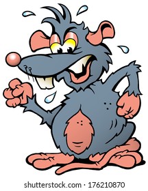 Vector illustration of an angry upset Rat