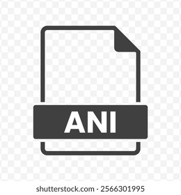 Vector illustration of ANI file in dark color and transparent background(PNG).