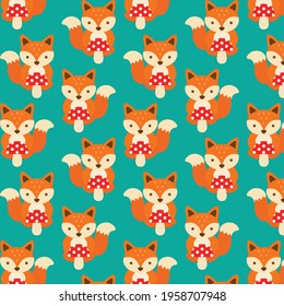 vector illustration animal character cute happy design cartoon fox banner orange lettering colorful child lovely baby garden comic little art kitten funny card kitty smile graphic background  pattern