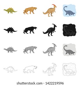 Vector illustration of animal and character icon. Collection of animal and ancient  stock vector illustration.