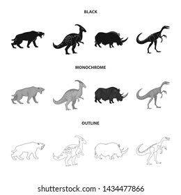 Vector illustration of animal and character icon. Set of animal and ancient stock vector illustration.