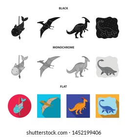 Vector illustration of animal and character icon. Set of animal and ancient stock vector illustration.
