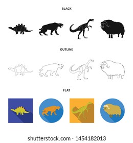 Vector illustration of animal and character logo. Collection of animal and ancient stock symbol for web.